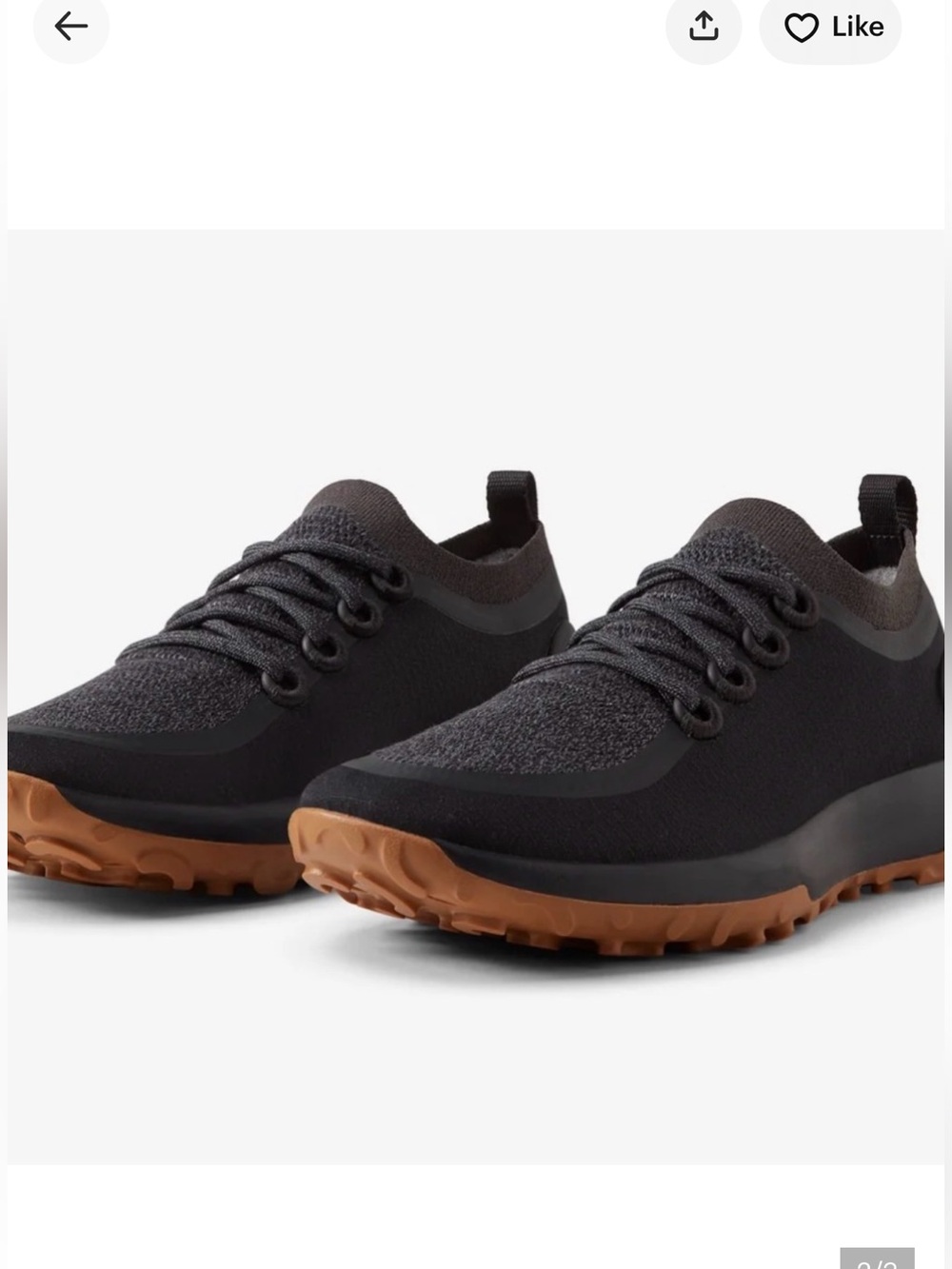 allbirds Men's Gray Knit Lace-Up Sneakers